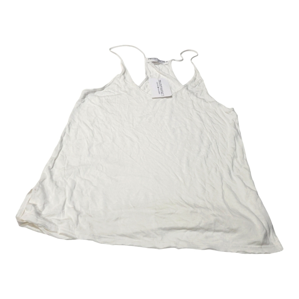 Project Social T Womens Raw Tank Top, White, Small NWT